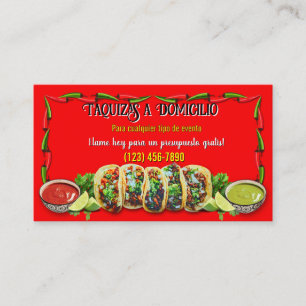 Tarjetas de negocio de servicio de tacos