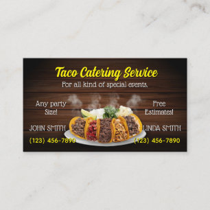 Tarjetas de Negocio de Servicio de Tacos