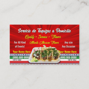 Tarjetas de Negocio de Servicio de Tacos