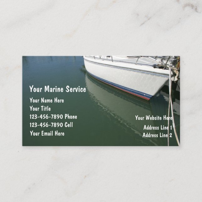 Tarjetas de Negocio de Servicio Marítimo (Anverso)