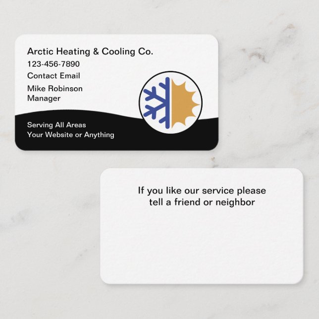 Tarjetas de negocio de servicios de aire acondicio (Anverso / Reverso)