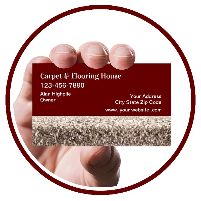 Tarjetas De Negocio De Servicios De Alfombras Y Su (Carpet Floor Cleaning)