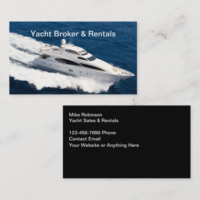 Tarjetas De Negocio De Servicios Marinos Y De Yate (Anverso / Reverso)