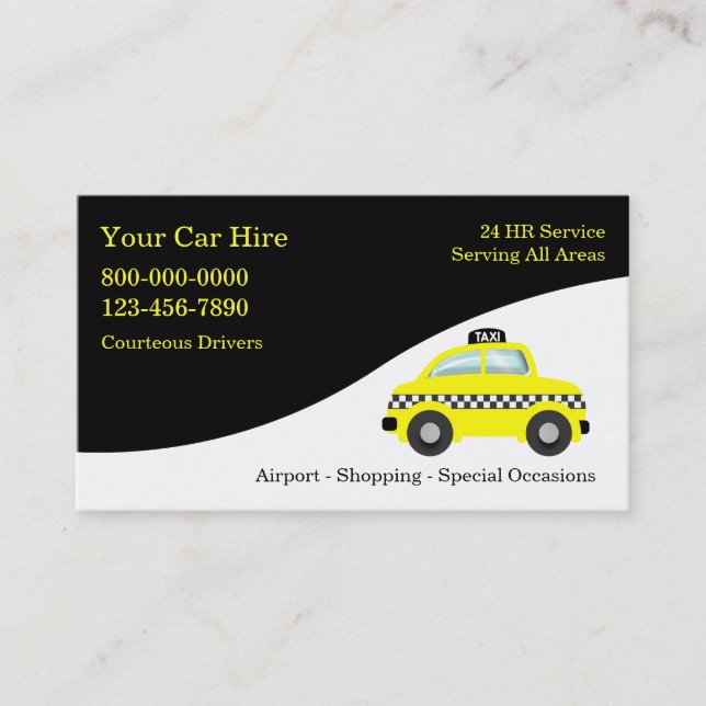 Tarjetas de Negocio de Taxi (Anverso)