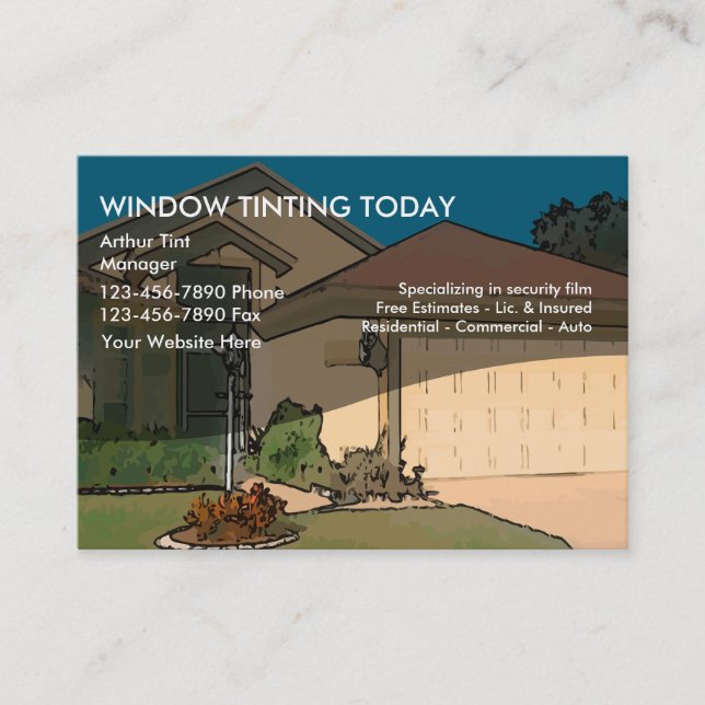 Tarjetas de Negocio de Tintado de Ventanas (Anverso)