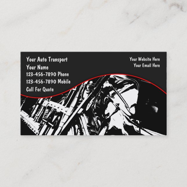 Tarjetas de Negocio de Transporte de Autos (Anverso)