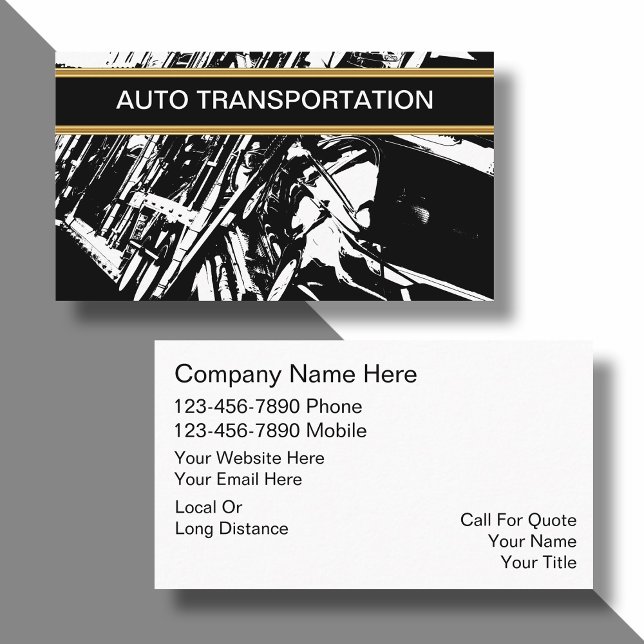 Tarjetas de Negocio de Transporte de Autos (Subido por el creador)