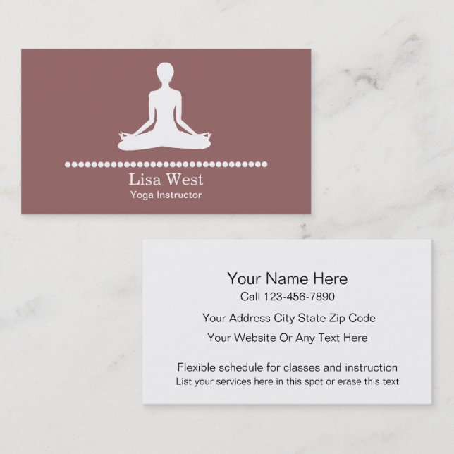Tarjetas de Negocio de Yoga (Anverso / Reverso)