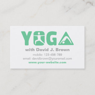 Tarjetas de Negocio de Yoga Moderno Verde