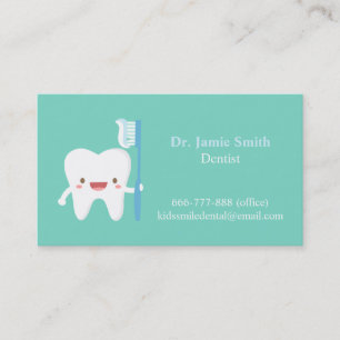 Tarjetas de Negocio Dentales de Diente Adorable co