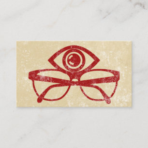 Tarjetas de Negocio Optometristas Rojas Negrita