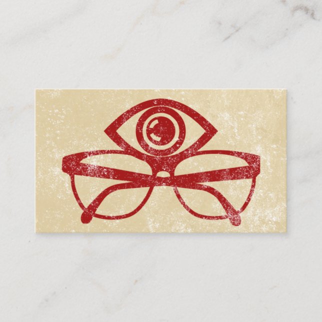 Tarjetas de Negocio Optometristas Rojas Negrita (Anverso)