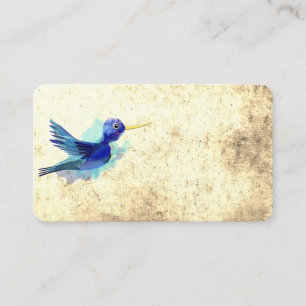TARJETAS DE NEGOCIO PÁJAROS COLOR DE AGUA HUMMING