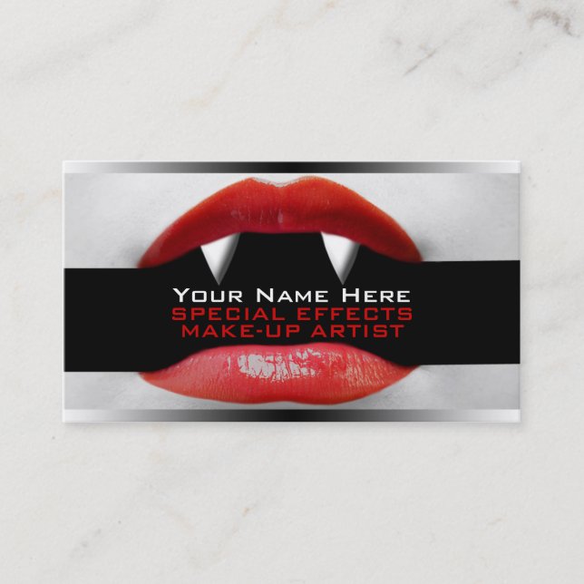 Tarjetas De Negocio Para Artistas MakeUp De Efecto (Anverso)