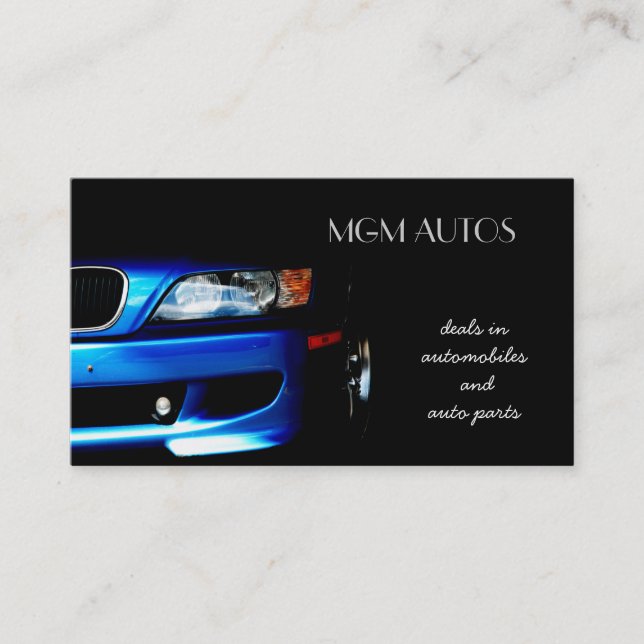 tarjetas de negocio para automóviles (Anverso)