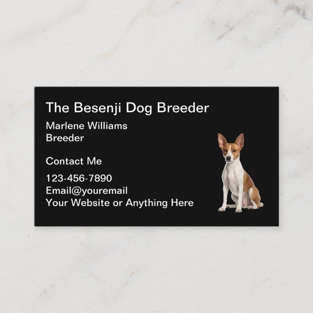 Tarjetas De Negocio Para La Producción De Perros Y (Anverso)