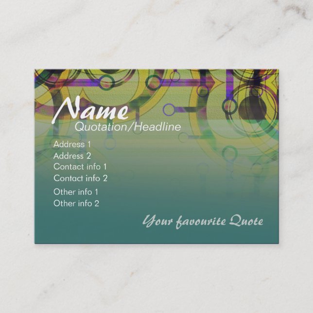 Tarjetas de negocio/perfil de círculos concéntrico (Anverso)