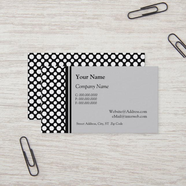 Tarjetas de Negocio Personalizadas con Lunares Bla (Anverso/Reverso In Situ)