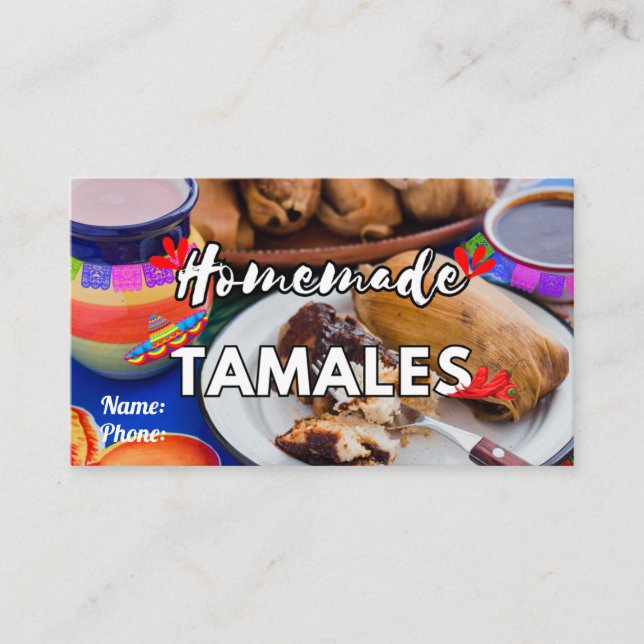 Tarjetas de Negocio Tamales (Anverso)