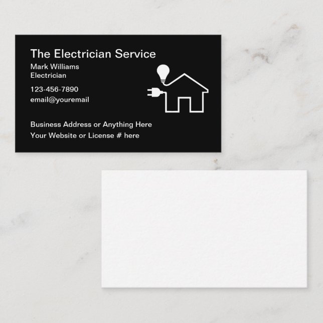 Tarjetas de Negocio Temáticas de Electricidad (Anverso / Reverso)