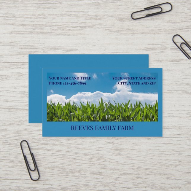 Tarjetas de negocios agrícolas de trigo para agric (Anverso/Reverso In Situ)