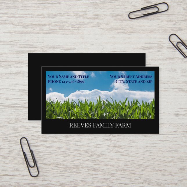 Tarjetas de negocios agrícolas de trigo para agric (Anverso/Reverso In Situ)