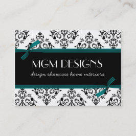 tarjetas de negocios aqua damask