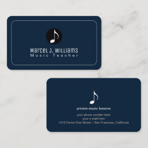 Tarjetas de Negocios Azules Oscuras Con Nota Music