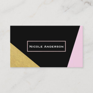 Tarjetas de Negocios Black Pink y Dorado Moderno C