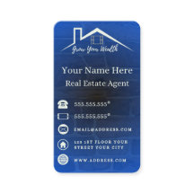 Tarjetas De Negocios Blue Elegant Para Agentes Inm