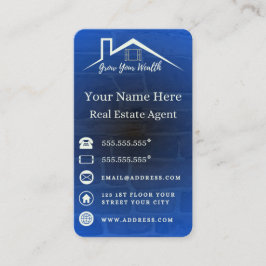 Tarjetas De Negocios Blue Elegant Para Agentes Inm