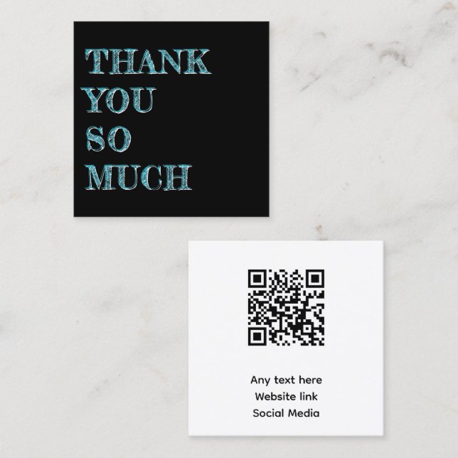 Tarjetas de negocios con código QR de agradecimien (Anverso / Reverso)