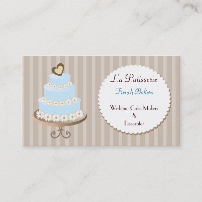 tarjetas de negocios de aqua azul Boda Cakemakers (Anverso)