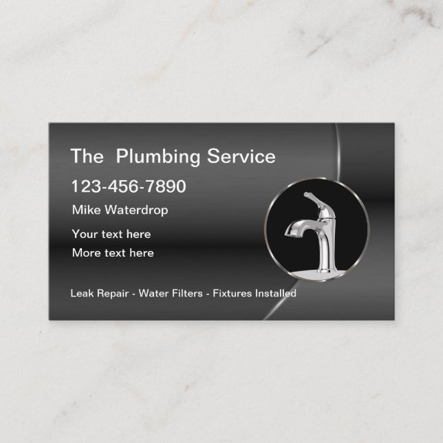 Tarjetas De Negocios De Classy Plumbing Service Co (Anverso)