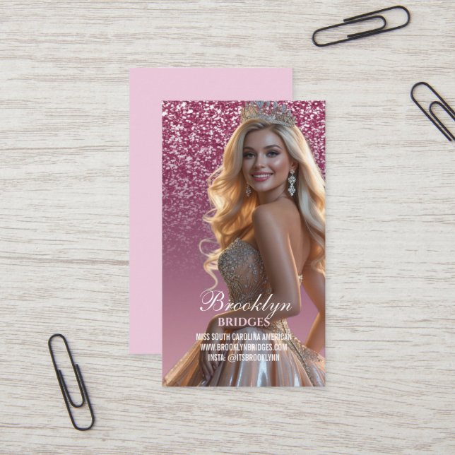 Tarjetas de Negocios de Concurso Berry Sparkle Fot (Anverso/Reverso In Situ)