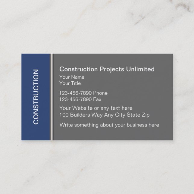 Tarjetas de Negocios de Construcción (Anverso)