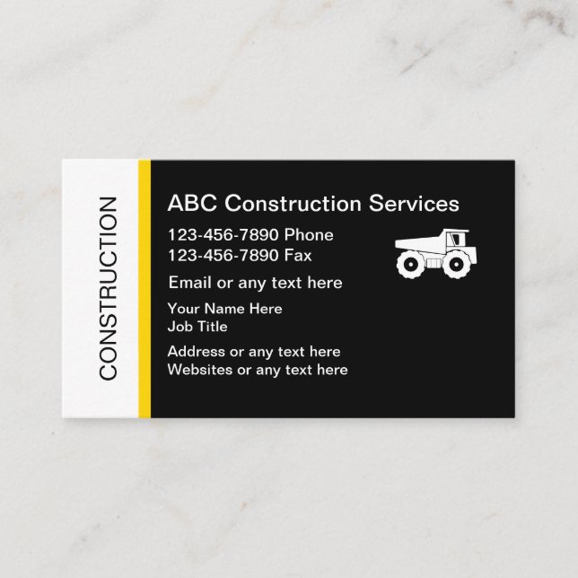 Tarjetas de negocios de construcción (Anverso)
