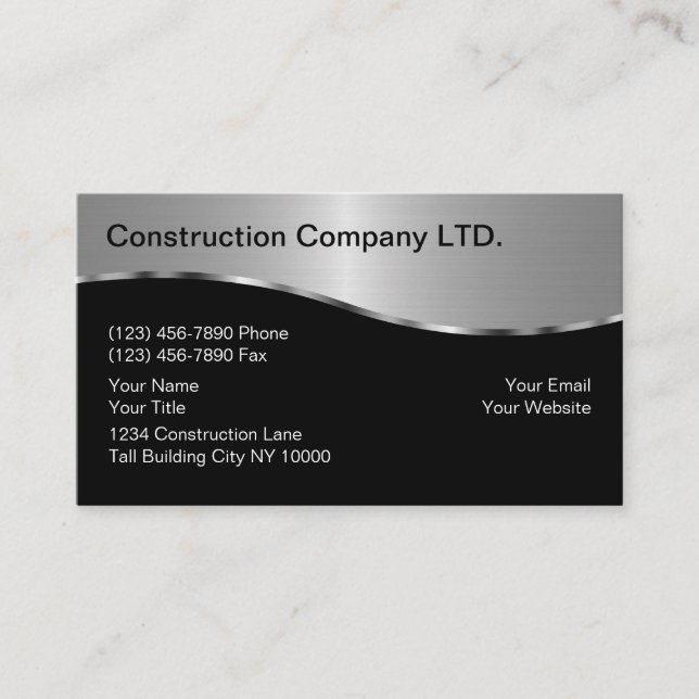 Tarjetas de Negocios de Construcción (Anverso)