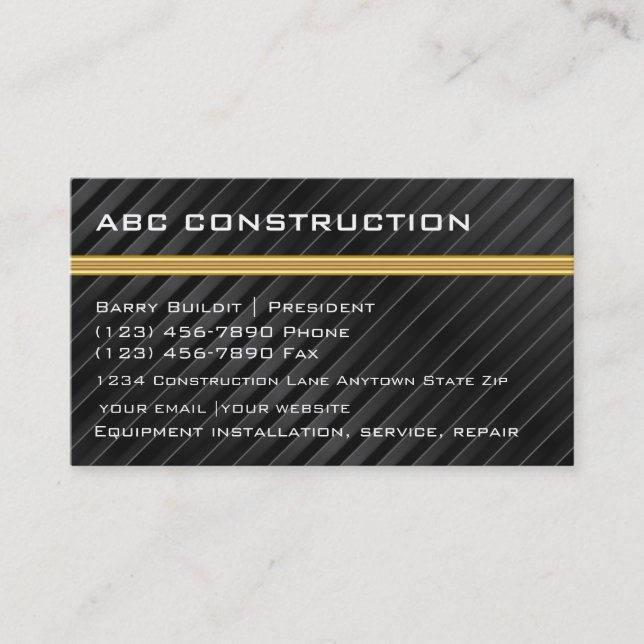 Tarjetas de Negocios de Construcción (Anverso)