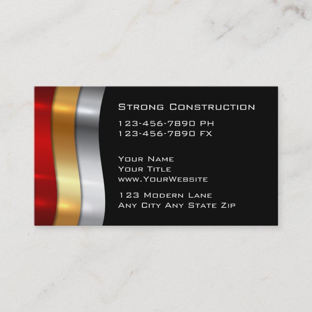 Tarjetas de Negocios de Construcción (Anverso)
