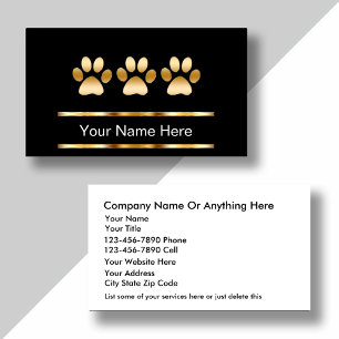 Tarjetas de negocios de cuidado de mascotas