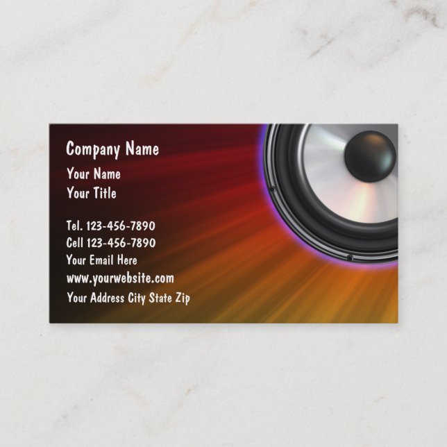 Tarjetas de Negocios de DJ (Anverso)