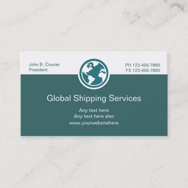 Tarjetas de negocios de envío global (Anverso)
