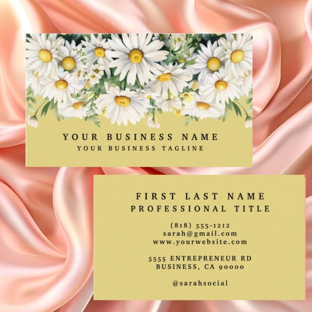 Tarjetas de negocios de flores de margaritas blanc (Subido por el creador)