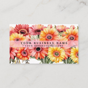 Tarjetas de negocios de flores de margaritas Gerbe
