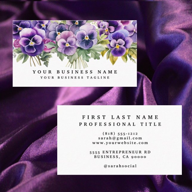 Tarjetas de Negocios de Flores de Pensamiento Mora (Subido por el creador)