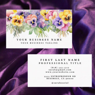 Tarjetas de Negocios de Flores de Pensamiento Mora