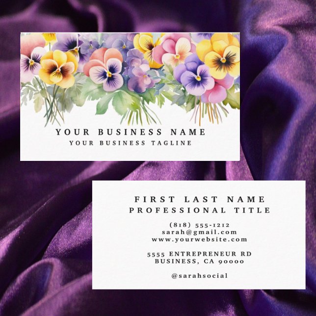 Tarjetas de Negocios de Flores de Pensamiento Mora (Subido por el creador)