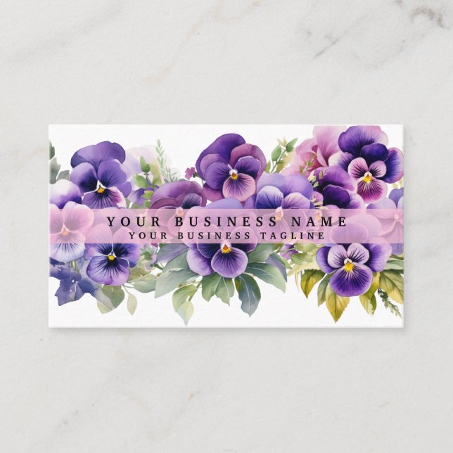 Tarjetas de Negocios de Flores de Pensamiento Mora (Anverso)