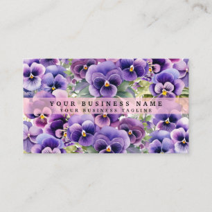 Tarjetas de negocios de flores de pensamiento púrp